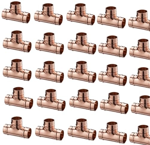 25 x Yorkshire Pre Soldered Copper Ring Tee Fittings 15mm pps7