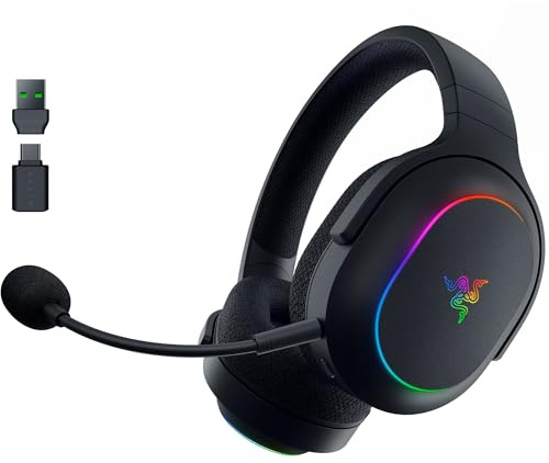 Razer Barracuda X Chroma Wireless Gaming Headset, TriForce 40mm Driver, Removable, HyperClear Cardioid Microphone, 70 Hour Operation, 2.4 GHz/Bluetooth Switch, RGB Compatible, PC / PS5 / PS4 /