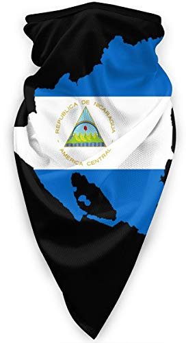 Nackenwärmer Nicaragua Flagge Karte Schlauchschal Uv-Schutz Half Face Kopfbedeckung Bequem Sturmhaube Für Wandern, Lauf, Motorradfahren