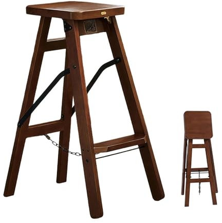 XQJLBZA 28 Zoll klappbarer Barhocker aus Holz, Klappbarer Thekenhocker für die Küche, Klappbarer Frühstückshocker für Erwachsene, Bistrostühle ohne Rückenlehne