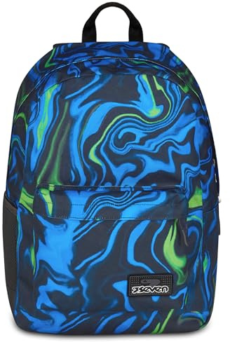 Seven Zaino Scuola Ischoolpack, Blu, Zaino Americano con Power Bank Integrato e Tasca Porta Tablet, Scuola, Bambini e Ragazzi