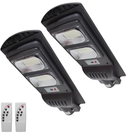 LED ATOMANT 2x Farola LED Solar 100W Luz Fria IP65 con Sensor | Mando a distancia