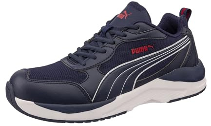 PUMA Safety Shift Low S1PS säkerhetssko – värmebeständiga, halkfria arbetsskor med stålhätta – lätta säkerhetsskor män och kvinnor, blå, 43 EU
