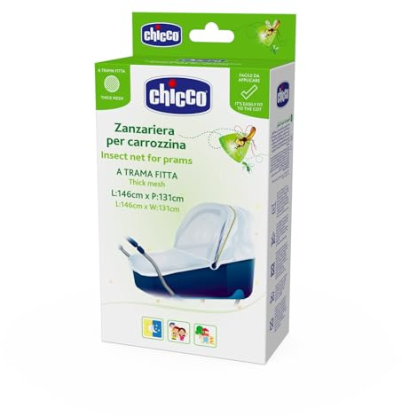 Chicco Moskitonetz für Kinderwagen, Insektenschutznetz für Buggy Reisebett, feines Netzgewebe, Zubehör für den Neugeborenen-Kinderwagen, Mückennetz für Kinderwagen, Insektenschutz,Maßnahme 146cmx131cm