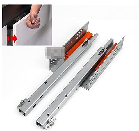 Jingxin, guide scorrevoli per cassetti, capacità 25 kg, 2 volte, mezza estensione, tecnologia DTC, 400 mm, confezione da 2