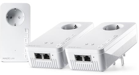 devolo Magic 2 WiFi 6 next Multiroom Kit, adattatore Wi-Fi Powerline, fino a 3.000 Mbps, presa Wi-Fi, 2 porte LAN Gigabit, bianco