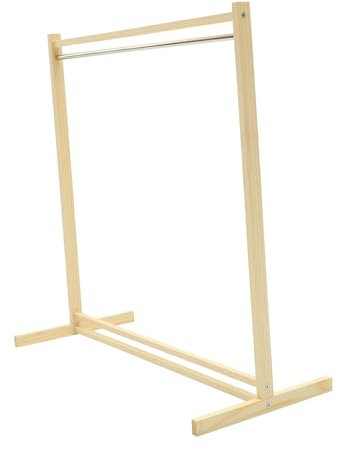 HONITANO Holz Puppenkleiderständer Mit Standfuß Für Kleideraufhängung Regal Für Puppenkleidung Und Zubehör Puppenkleiderschrank Aus Naturholz