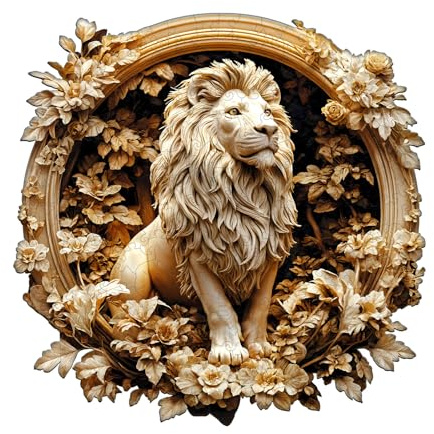Blumuze Holzpuzzle Erwachsene, Löwe Holz Puzzle, Holzpuzzle Einzigartige Tierform Puzzleteile,Puzzles aus Tierteilen, Puzzle Holz Erwachsene mit Holzbox 275 Stück(L-34 * 34cm)
