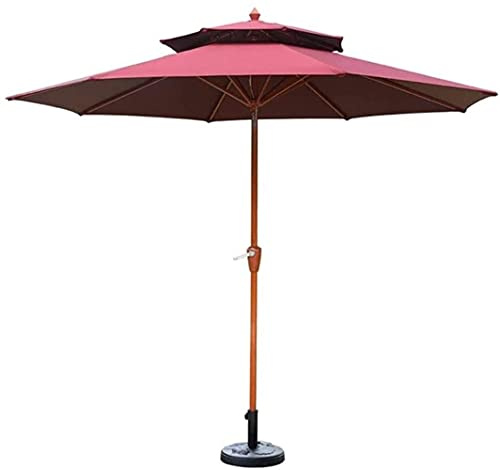Sun Parasol Umbrella Garden Parasols 9' Round Double Top Outdoor Patio Sun Umbrella, Perfect For Outdoor Yard, Beach Commercial Event Market, g, Pool Side