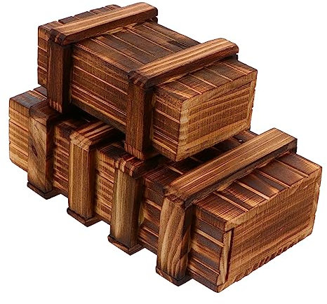 Toddmomy 2 Stücke Holzbox Mit Geheimschublade Sicher Aus Holz Kinderspielzeug Für Karten Bargeld Und Schachteln Mit Tricks Zum Öffnen Rätselbox Für Erwachsene