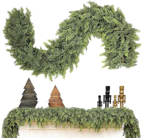 Artificial Christmas Cypress Trees Artificial Green Plants Decoration for Home Reusable Christmas Party Vine Decoration for Door Handles Fireplace Stairs Indoor Outdoor