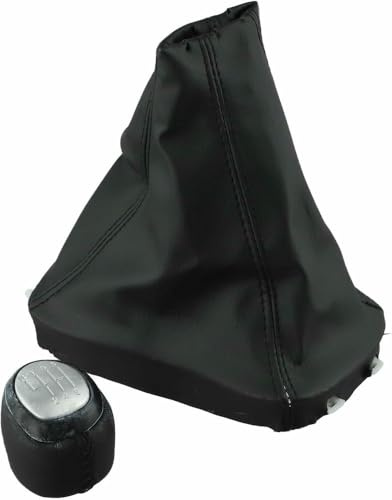 GRTYSVB Auto-Schaltknauf für manuelle Gangschaltung, Auto-Schaltknauf, Leder-Schaltknauf passt für SAAB 9-3 2003-2012 5 6 Speed
