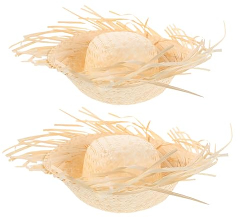 TOYANDONA 2 piezas tropicales: sombrero de paja tejida inspirada en la isla – Sombrero de playa para mujer – Decoración hawaiana Luau & accesorios de fotografía