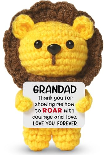 Grandad Gifts, Gifts for Grandad - Positive Handmade Crochet Lion