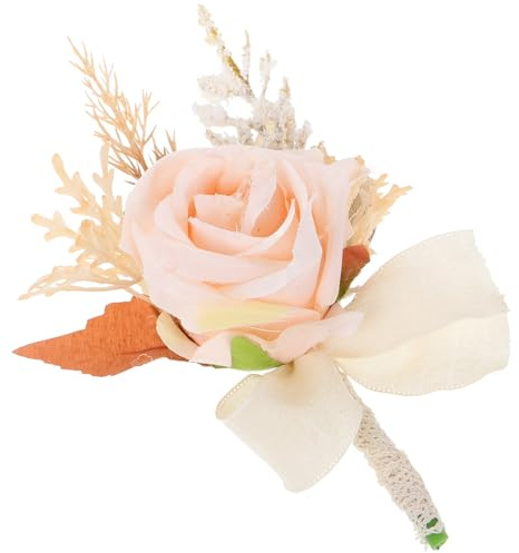 AKOOSY Hochwertige Hochzeit Boutonniere für Herren Realistische Ansteckblume als Bräutigam Corsage Vielseitige Brosche für Hochzeitsfeier Eleganter Brautstrauß Ersatz für Fest und Party