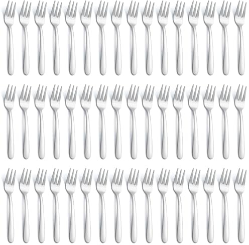 BEWOS Kuchengabeln/Dessertgabeln 48 Stück Set - 5,31 Zoll (13,5cm) Kuchengabel, Edelstahl Gabeln, Spülmaschinenfest, Spiegelpoliert Gabeln, Geeignet für Haushalte, Restaurants, Kantinen usw