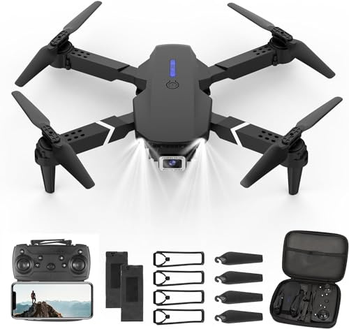 Drohne mit Kamera HD 4K,RC Faltbare FPV WiFi Live Ãœbertragung Drohne für Kinder Anfänger,2 Akku Lange Flugzeit,Headless Modus,Flugbahnflug,Hindernisvermeidung,One Key Start/Landen,Headless Modus