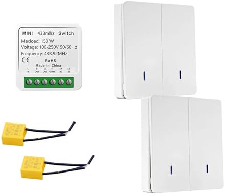 Zweiwege-Lichtschalter (ohne Neutralleiter), Mini-1/2-Kanal-Relais-Controller-Modul, Fernbedienungs-Wandschalter, 110 V, 220 V, Ein/Aus, LED-Controller, LED-Dimmer(2 CH Switch 2 W)