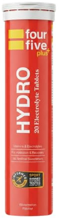 fourfive Hydration Tablets (Watermelon) Low Calorie Vitamin Electrolytes, Vegan, Magnesium & Calcium, Sports Hydration - 1x20 Effervescent Tablets