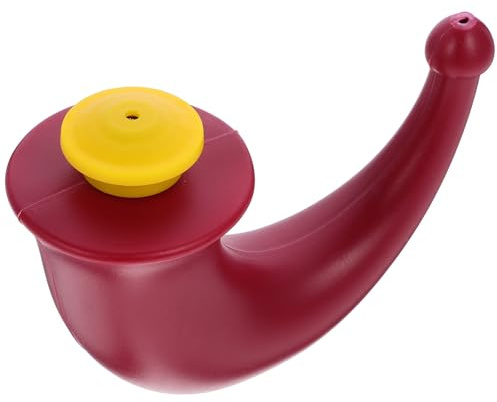 Olla de Yoga Plástico Rojo e Irrigación, para Lavado Nasal | Diseño Exclusivo Adaptador Elegante y Base Plana, Orificio Amplio para Llenar y Limpiar, Ajuste Cómodo