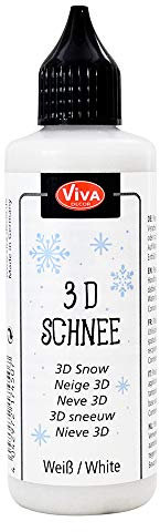 Viva Decor® 3D Schnee (Weiß, 82 ml) Strukturpaste zum Basteln - dickflüssige Acrylfarbe für winterliche Dekoration auf Fenster, Leinwand, Holz, Glas uvm. - Made in Germany