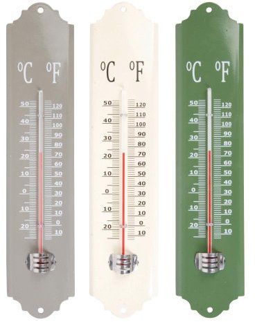 Esschert Design el026 30 x 7 x 1 cm Thermomètre Métal – Multicolore