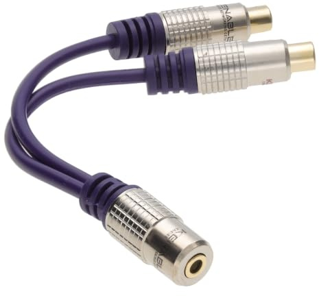 kenable Reines Kupfer Vergoldeten 3,5 mm Stereo Klinkenstecker Buchse Zum 2 Cinch Chinch Buchse Adapter Kabel [Female Phono]