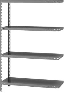 eurokraft | Lager-Schraubregal | verzinkt | mittelschwer | Regalhöhe 1500 mm | Bodenbreite 1000 mm | Tiefe 400 mm | Anbauregal