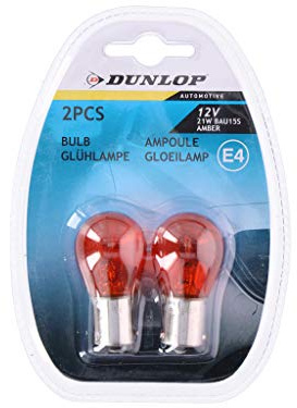 DUNLOP Fahrzeug Auto Beleuchtung 2-Wege Auto Lampen Set 12V BAU15S PY21W E4, 06141