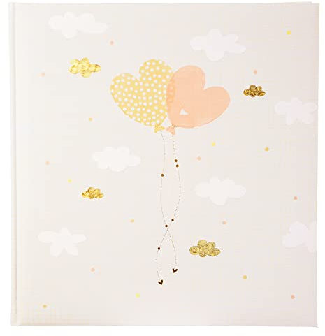 Goldbuch Matrimonio, Turnowsky Design, Foto 60 Pagine Bianche e divisori glassine, Album con Motivo Palloncini a Cuore, Stampa Artistica con goffratura Oro e Rilievo, Carta, 30 x 31 x 4 cm