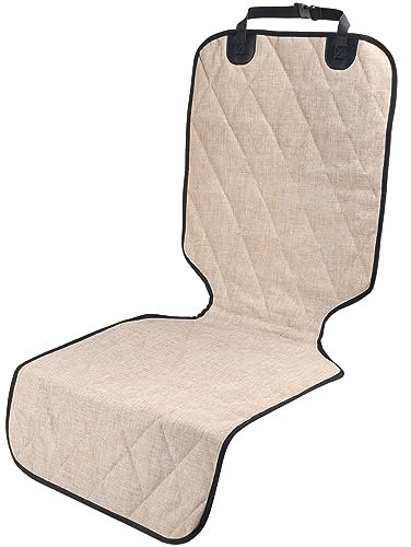 VIVAGLORY Front Car Seat Cover for Dog Seatflex Dog Seat Protector, Car Cover for Pet, Front Single Bucket Captain Chair Protector, Large, Heather Khaki, 1Pack