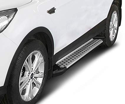 J&J AUTOMOTIVE Advanced Rival Trittbretter mit ABE passend für Ford Kuga 2013-2019, OEM Design Aluminium Silber Passform Links und Rechts 2-teilig