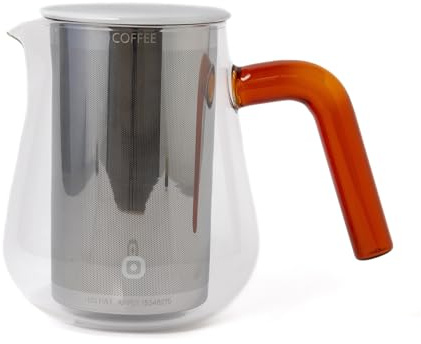 Carl Henkel ARCA X-Tract Glas Kaffeekanne mit Filter 1,0l | Coffee Maker für 4-5 Tassen | Kaffeebereiter mit Kaffeefilter Edelstahl, der warm hält | Kaffeezubereiter | Cold Brew Coffee Maker