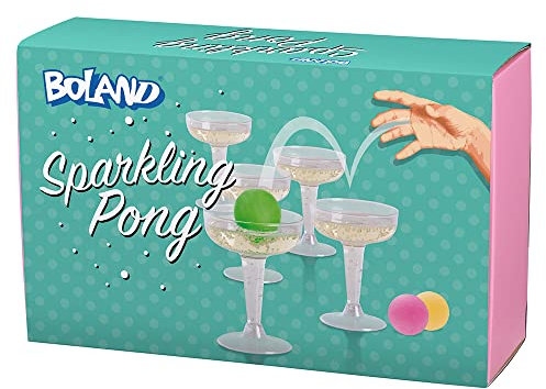 Boland 30851 - Trinkspiel Sparkling Prosecco Pong, Becher und Bälle, aus Kunststoff, Party, Spaß, Trinken, Geburtstag
