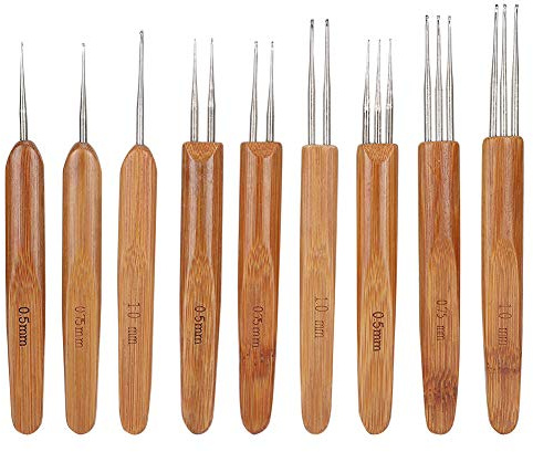 9PCS Dreadlocks Häkelnadeln Set Dreadlocks Werkzeug Haarverlängerungen Häkelnadeln Dreadlocks Interlocks Needle Tool