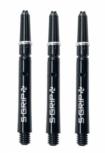 Harrows Supergrip Spin Black and Silver - Dart Shafts Medium