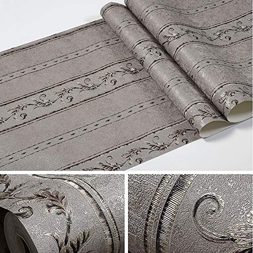 Europäischer Stil PVC-Tapete AB Damast Blume 3D Schnitzerei Handwerk Schlafzimmer Wohnzimmer Sofa TV Hintergrund Wand Geschäft Dekoration Bekleidungsgeschäft 1.73'W x 32.8'L Nicht Geklebt(lila B)