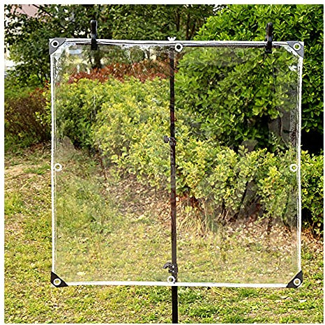 QWEASDF Bâche Transparente, Bâche Pliable, Coupe-Vent Bâche, Anti-poussière, Anti-Pluie, pour la Couverture de Plante de Serre de Jardin de Balcon Ouvert, bâche Transparente,2x3m/6.5x9.8ft