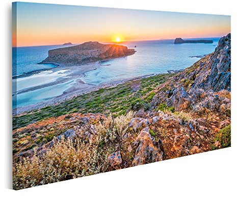 islandburner Bild auf Leinwand Sonnenuntergang Über Balos Strand Kreta Griechenland Insel Gramvousa Schön Horiz Bilder Wandbilder Poster