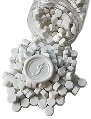 400 Pièces Perles de Cire à Cacheter pour Sceau, Perles de Sceau de Cire PORXFLY Idéales pour les Invitations de Mariage,les Enveloppes de Cartes (Blanc)