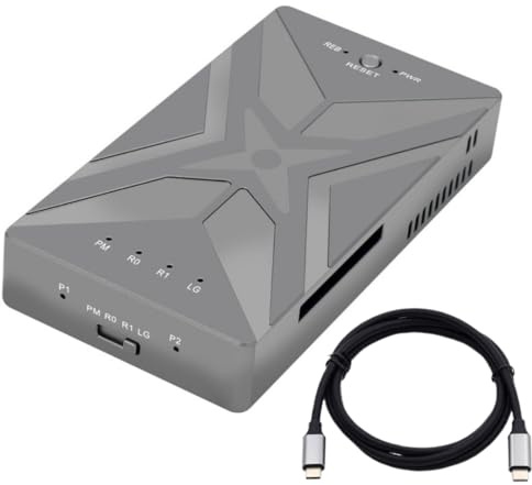 CY M.2 zu USB C Adapter,Dual NVME M.2 NGFF M-Key zu USB Typ-C Raid0 Raid1 JOBD Big Gehäuse 20Gbps mit Fan Raid0 Hyper Adapter