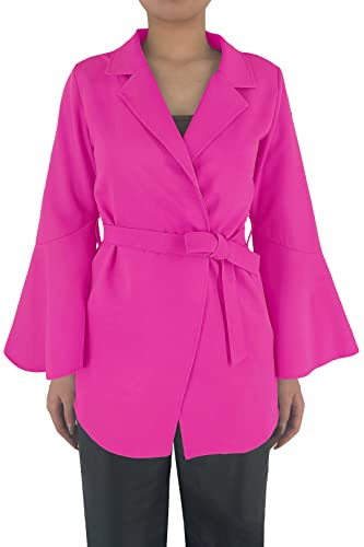 JOPHY & CO. Giacca Donna Maniche Lunghe a Campana con Cintura (cod. 6966) (3XL, Fucsia)