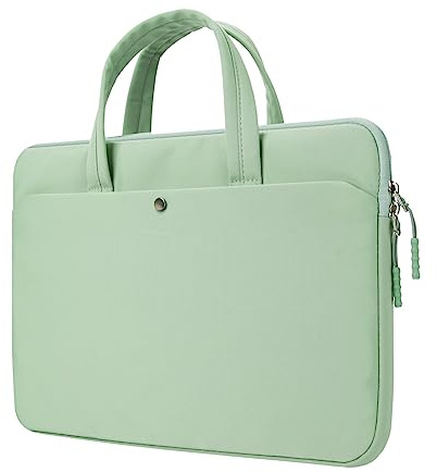 jooeer Funda Portatil 15,6-16 Pulgadas Bolsa Ordenador para Chromebook Notebook 15,6/16, Sleeve PC Acolchada de Poliéster Impermeable Protector Laptop Fina con Asa Bolsillo para Mujer Hombre, Verde