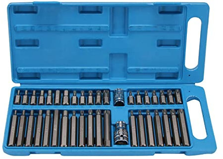 KKnoon 40 in 1 Spline & Hex & Torx Star Bit Steckschlüsselsatz 3/8 1/2'' Durchmesser Langer Innensechskantschlüssel mit Aufbewahrungsbox