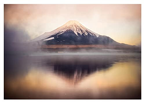 Papel Pintado Montañas Panorama Niebla Paisaje Naturaleza - Incluye Pegamento - Fotomurales Pared Tejido No Tejido Decorativos Murales Fotográfico XXL Moderno Decoración de Paredes (368x254 cm)