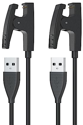 Sinoacc 2 Stücke Ladegerät Kompatibel mit Garmin Lily,Lily 2, Forerunner 35 235 230 630 645 Music 735XT, Approach S20 G10, Vivomove HR, ForeAthlete 35J - 3.3ft 100cm USB Ladekabel Kabel Garmin Uhren