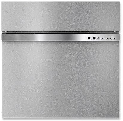 Metzler Cassetta delle lettere con scomparto per giornali grigio – Personalizzata con acciaio inox V2A – Targhetta con rivestimento in polvere in alluminio grigio RAL 9007 – Cassetta delle lettere da