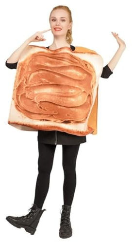 Bemvp Bread Cosplay Costume Jam Costume Adult Food Funny Outfit Breakfast Couples Fancy Dress for Party