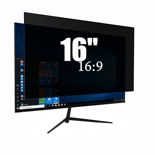 Ceydebne Hanging 14 Inch Privacy Screen Protector - 95% Blue Light Blocking, Anti-Glare Laptop Filter for 16:9 Widescreen - Anti-Scratch Privacy Shield