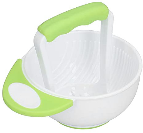 Babynahrungs-Stampferschale, Rutschfest, Langer Schüsselgriff, Hand-Babynahrungsmixer, Anti-Verbrühungsschutz, Babybrei-Servierschüssel Mit Mahlstab Für Obst Und Gemüse
